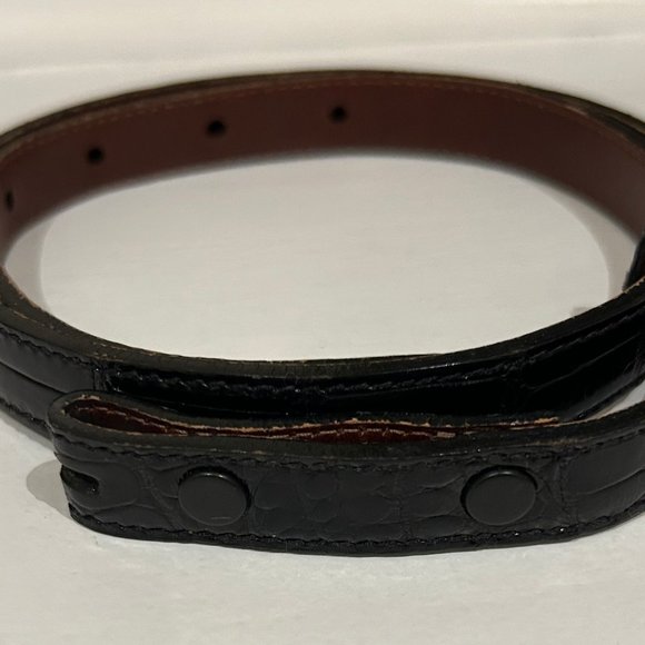 Barry Kieselstein-Cord Genuine Skinny Black Alligator Skin Belt Size 1 - Picture 5 of 7